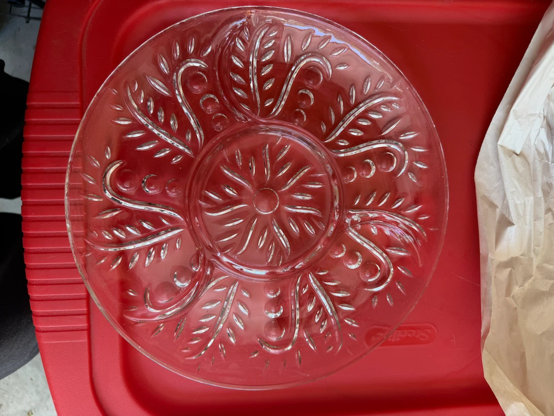 Clear Glass Divided Serving Platter - photo 2