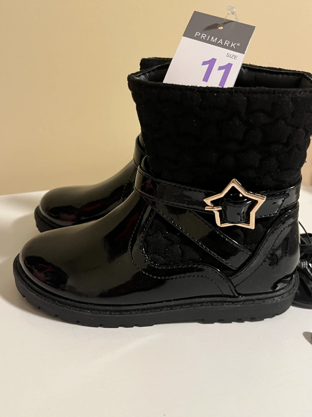 Primark Black Patent Boots Size 11 - photo 2