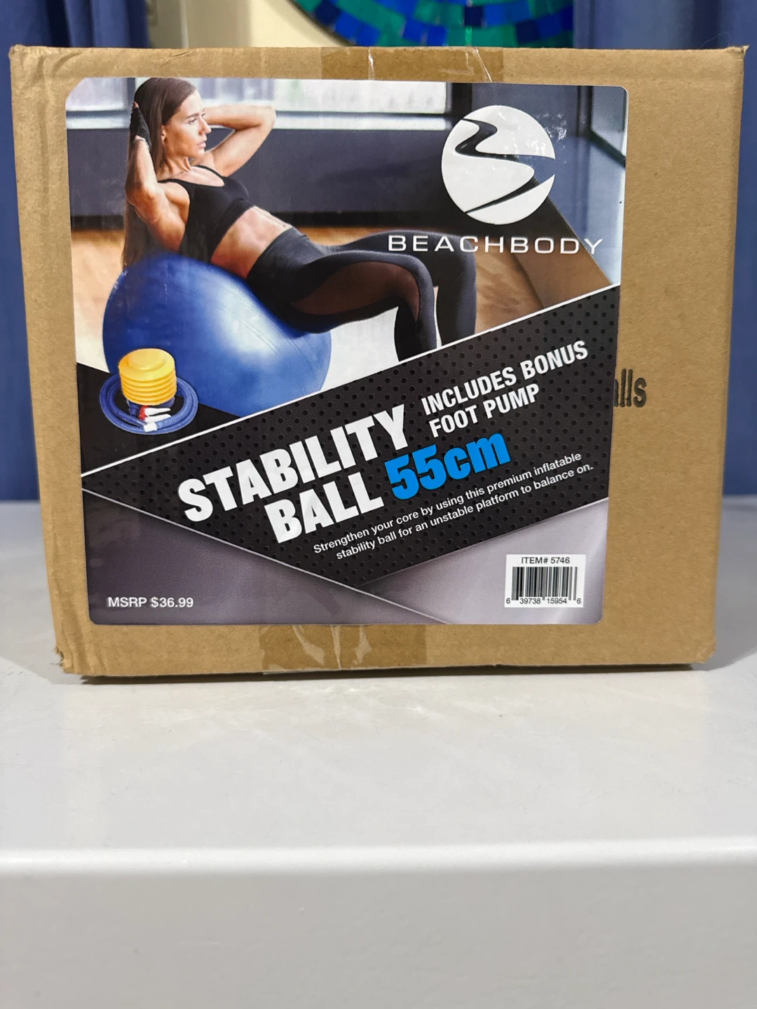 Beachbody Stability Ball 55cm with Foot Pump