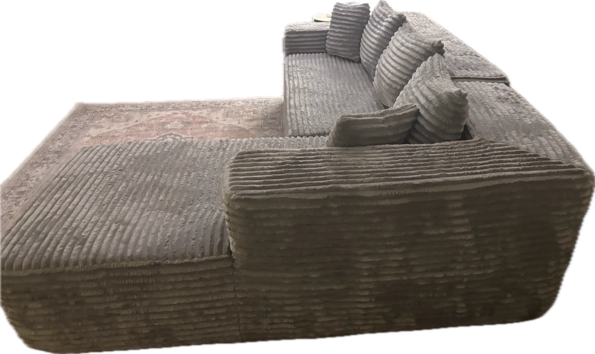 Grey Sectional Sofa with Plush Fabric - photo 2