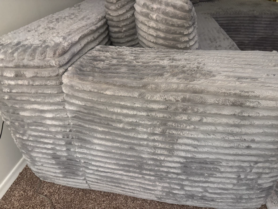 Grey Sectional Sofa with Plush Fabric - photo 4