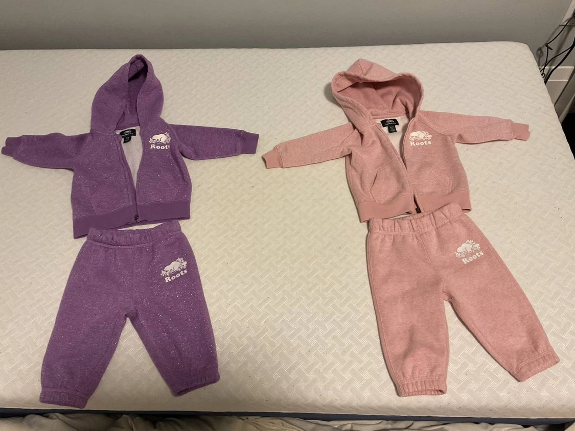 Roots Baby Tracksuits - Purple & Pink Sparkle
