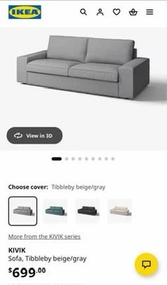 Living Room Combo: IKEA Kivik Sofa + VASAGLE C-Shaped Side Table - photo 2