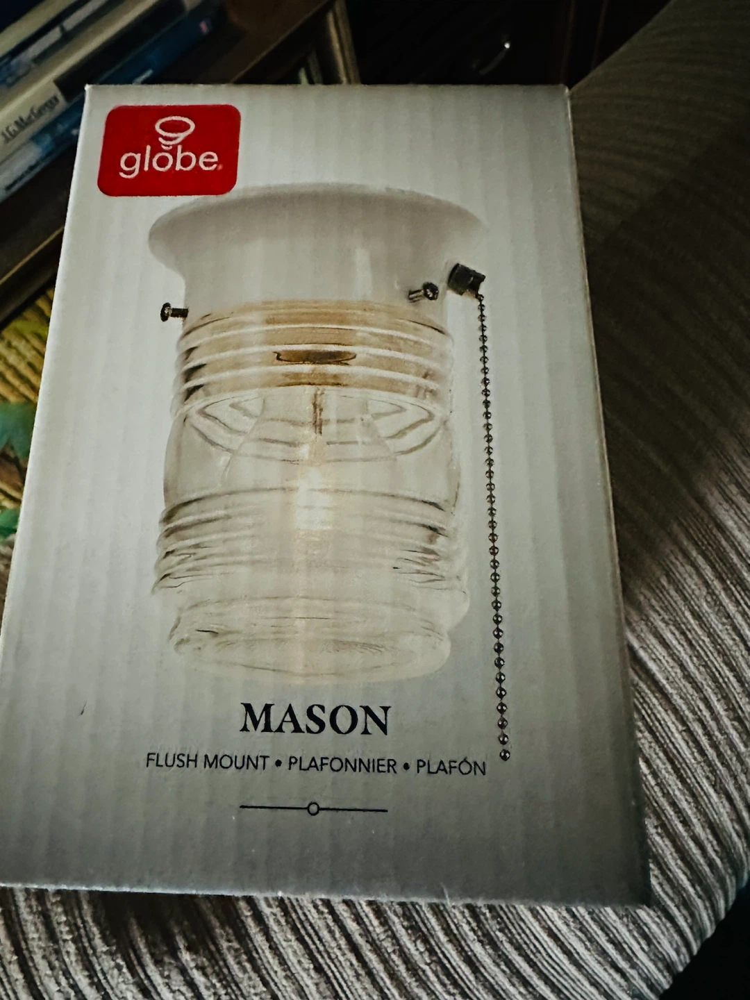 Globe Mason Flush Mount Light Fixture