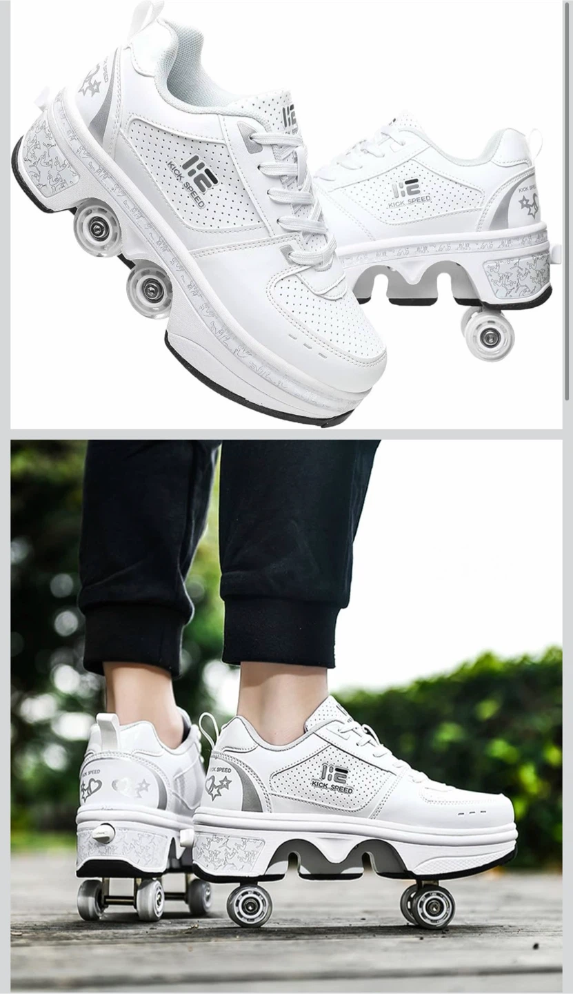 White Kick Speed Roller Shoes