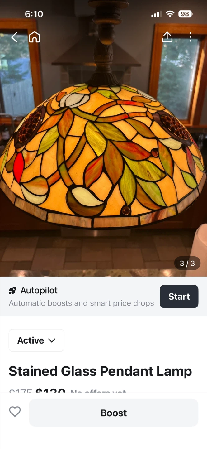 Stained Glass Pendant Lamp - photo 2