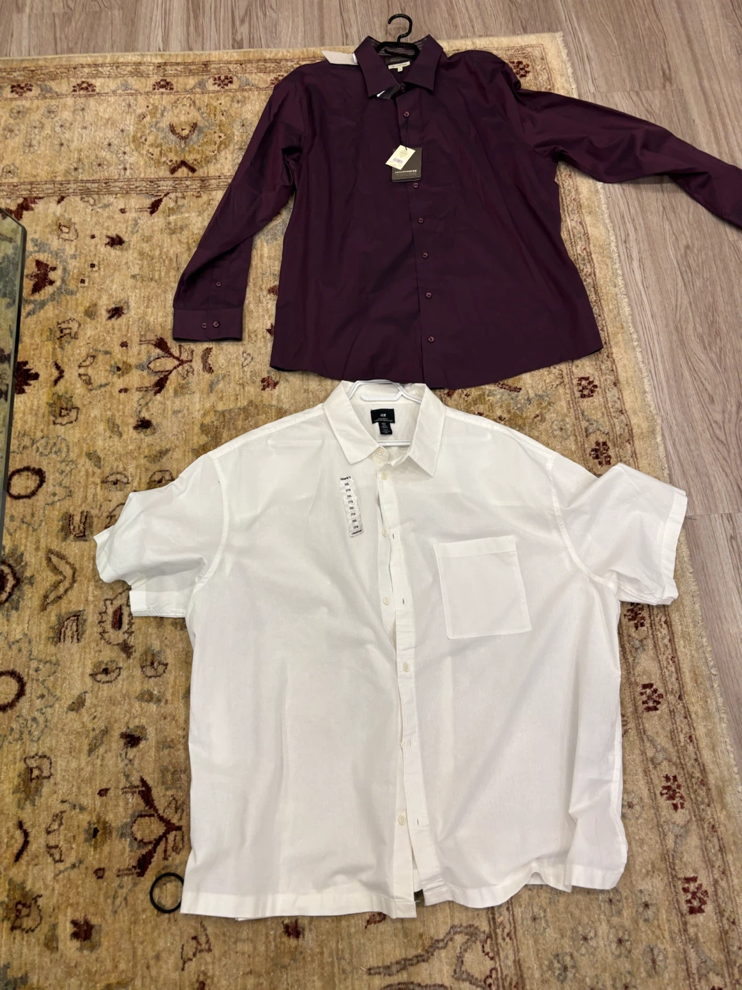 Denver Hayes Purple Dress Shirt & H&M White Short Sleeve Shirt - photo 2
