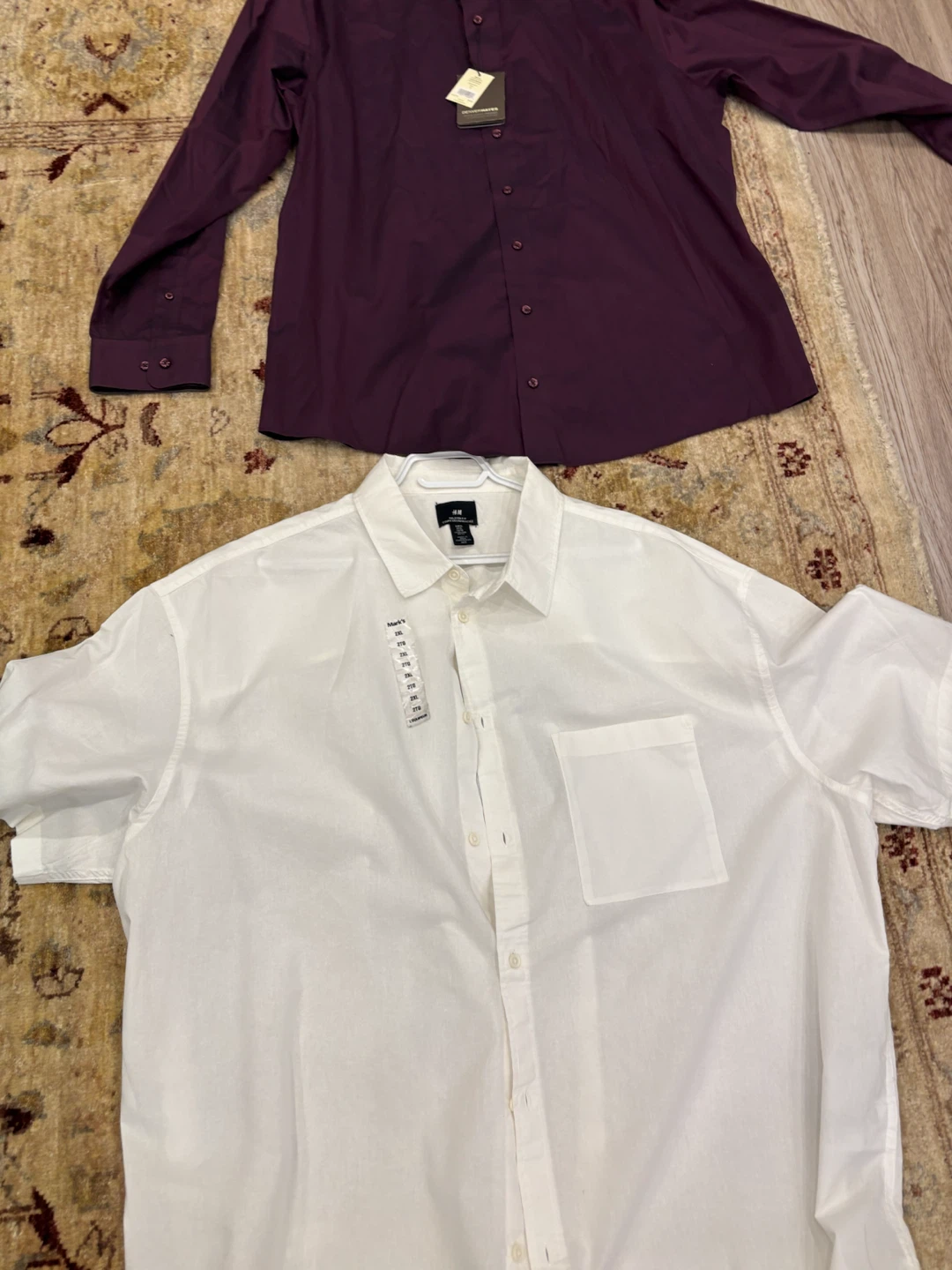 Denver Hayes Purple Dress Shirt & H&M White Short Sleeve Shirt - photo 3