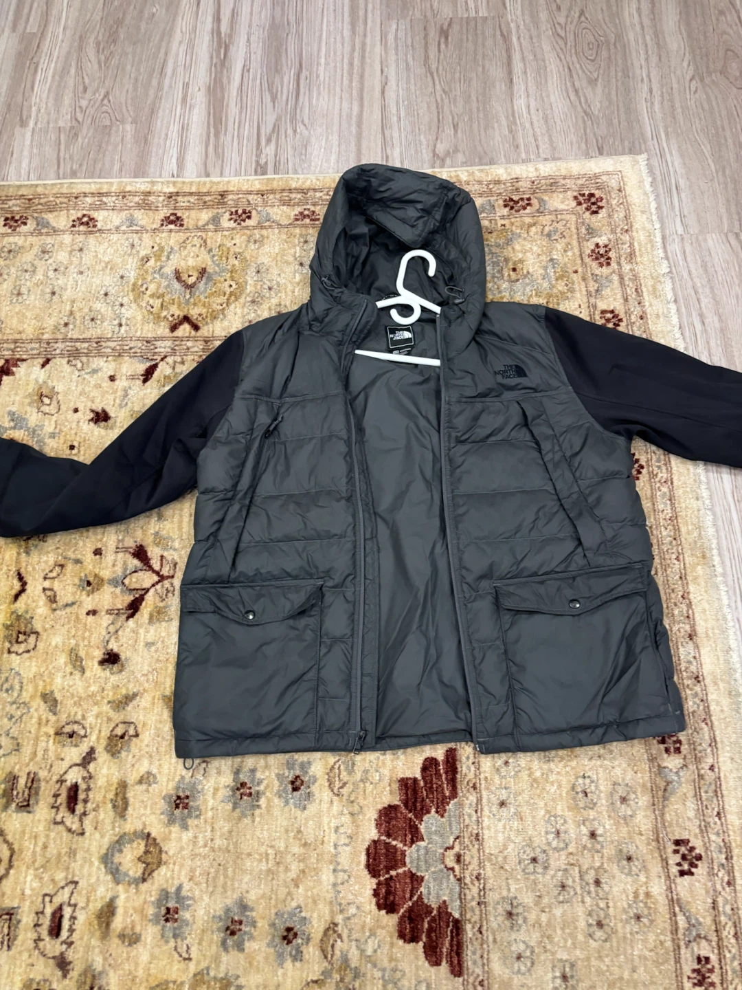 The North Face Puffer Jacket with Black Sleeves