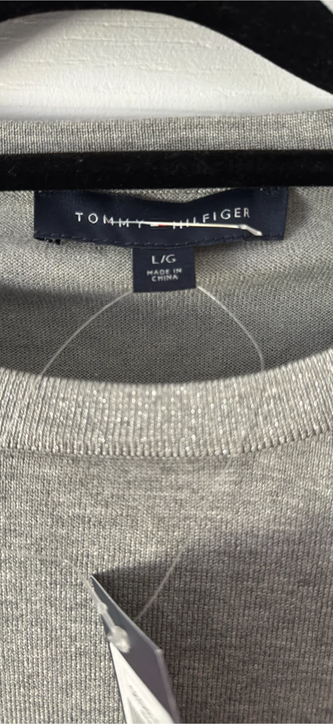 Tommy Hilfiger Grey Sweater with Sequin "LOVE" - Size L - photo 3