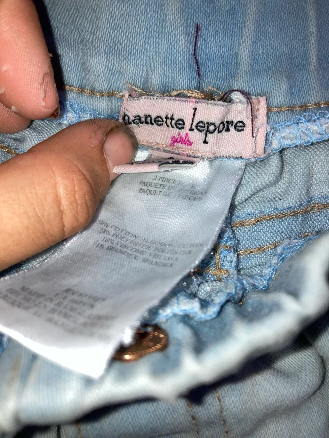 Nanette Lepore Girls Light Wash Jeans Size 6 - photo 3