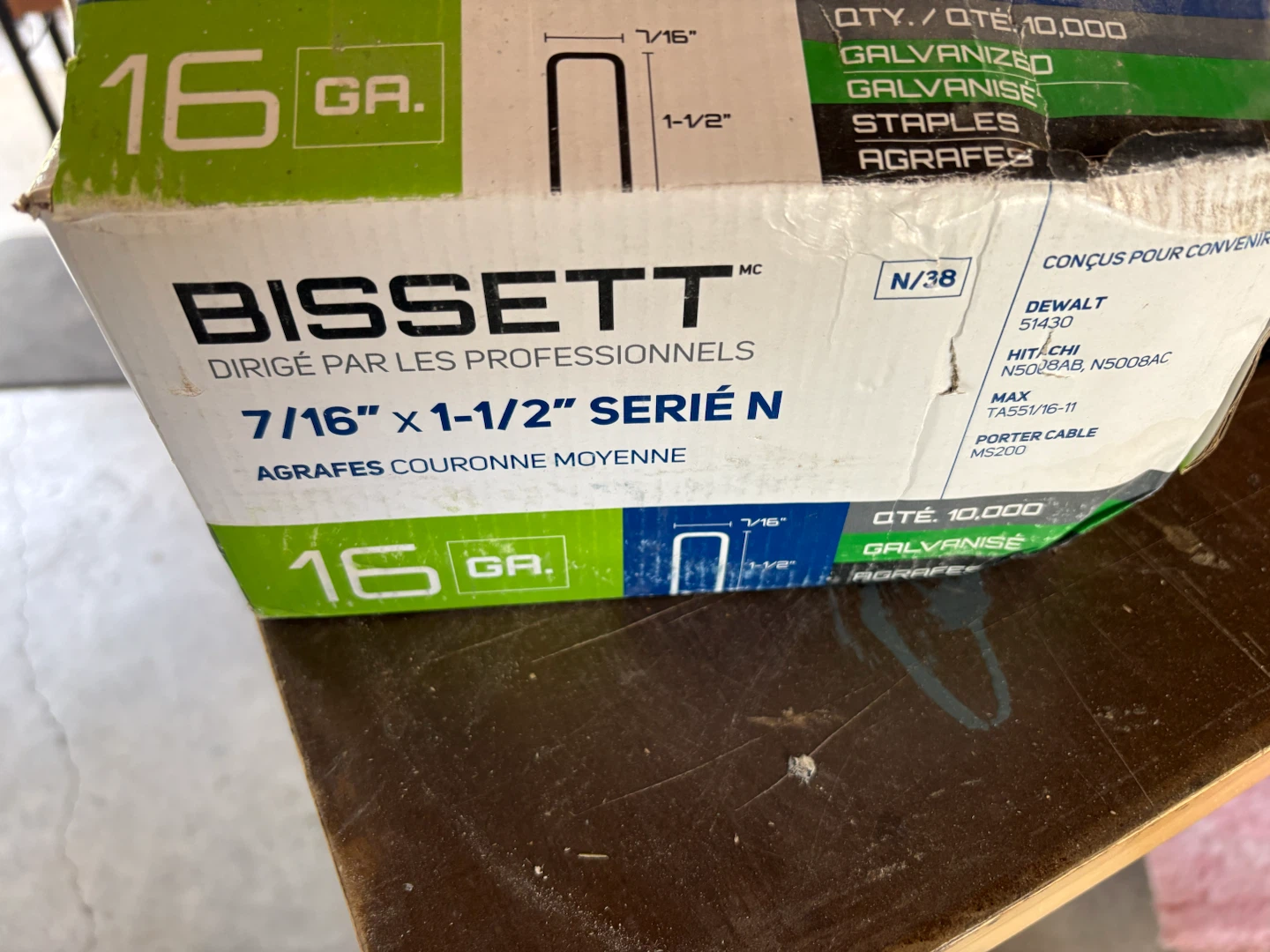 Bissett 16 GA Galvanized Staples 7/16" x 1-1/2" - photo 2