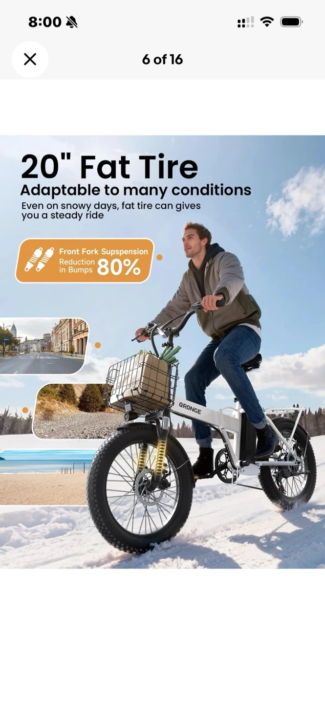 Gronge 20" Fat Tire Electric Bike