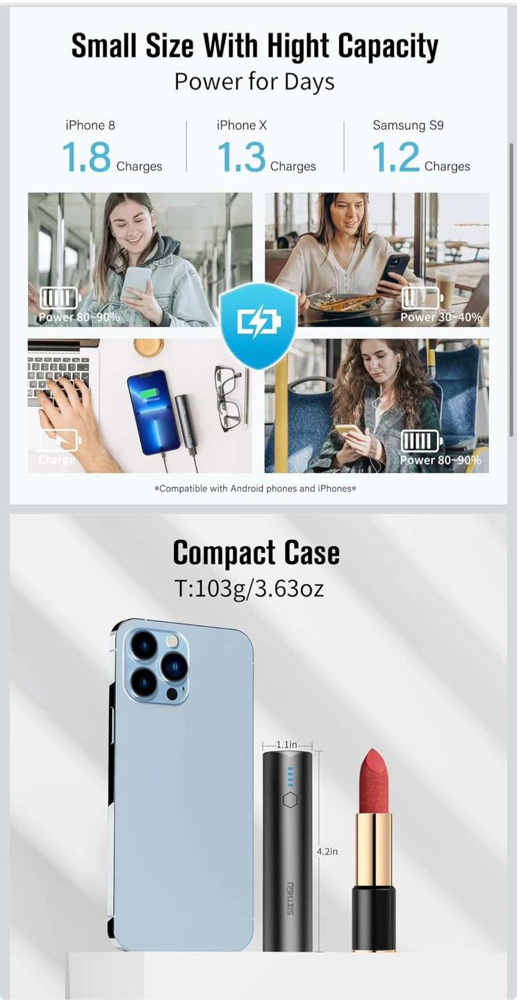 2pcs PowerNano T2 15W 5000mAh Power Bank - photo 2