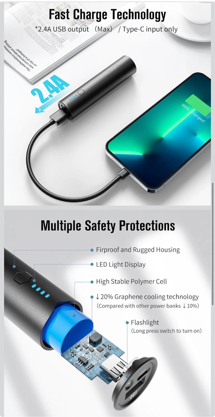 2pcs PowerNano T2 15W 5000mAh Power Bank - photo 3