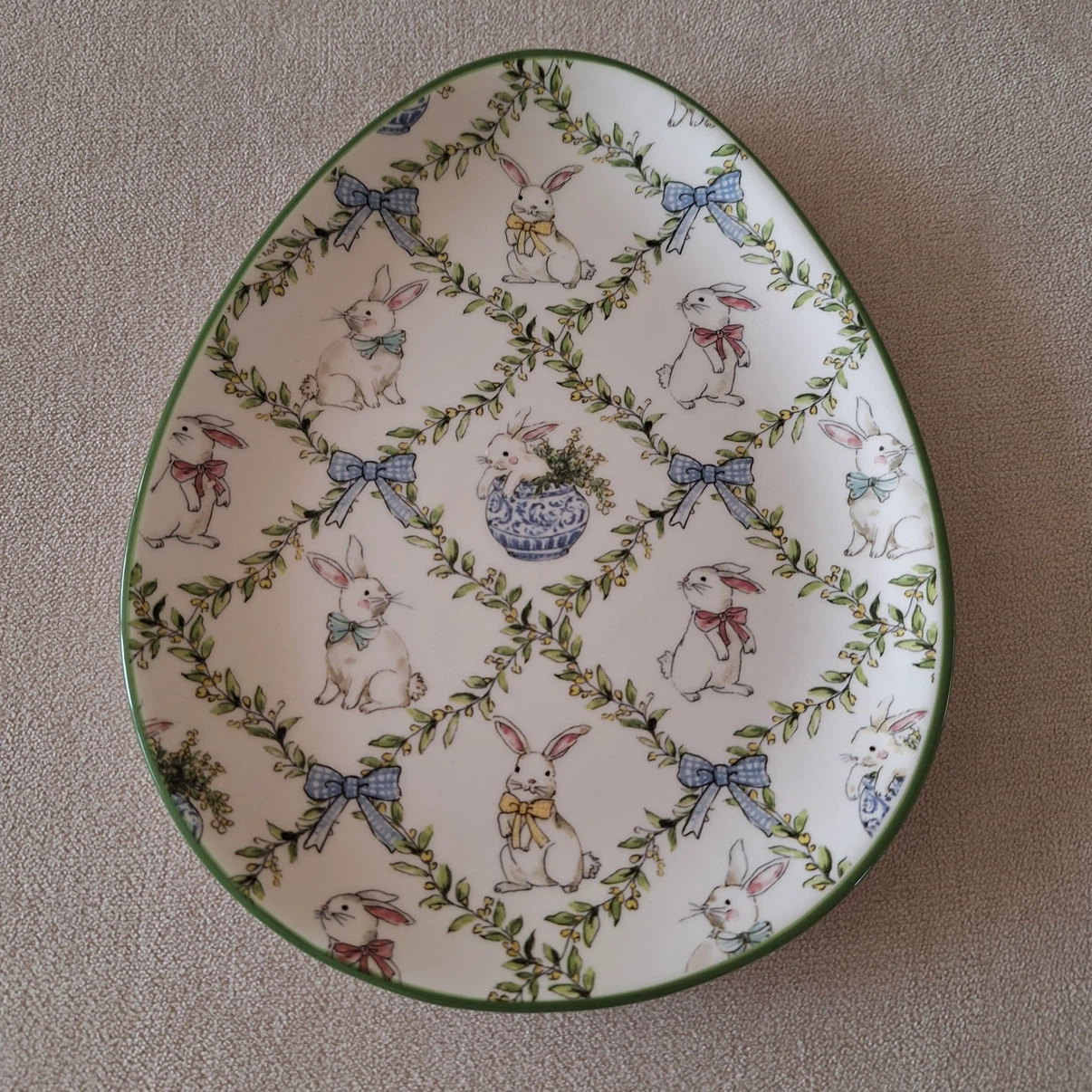 Dwell Essentials Easter Egg Plate with Bunnies