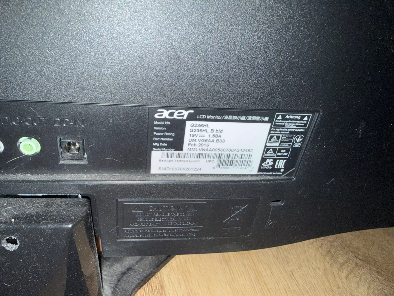 Acer G236HL B LCD Monitor - photo 2