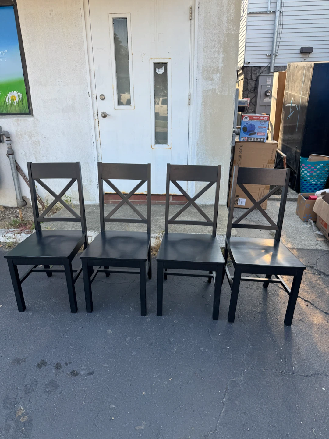 Walker Edison Black Dining Chairs - Set of 4