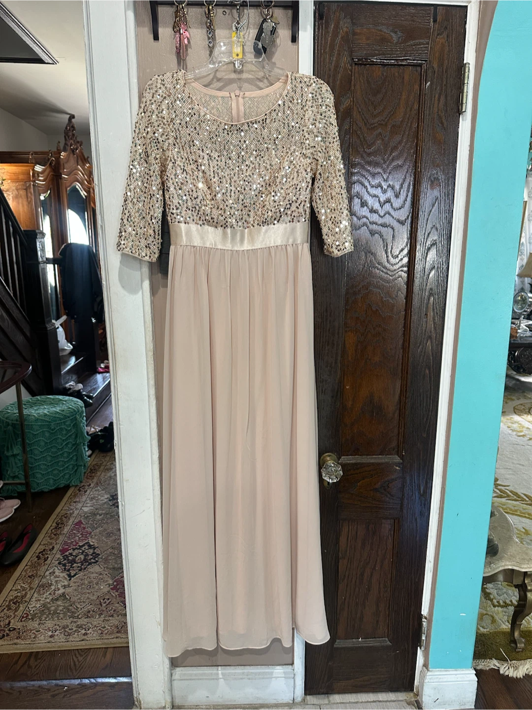 Ever Pretty Blush Sequin Bodice Maxi Dress