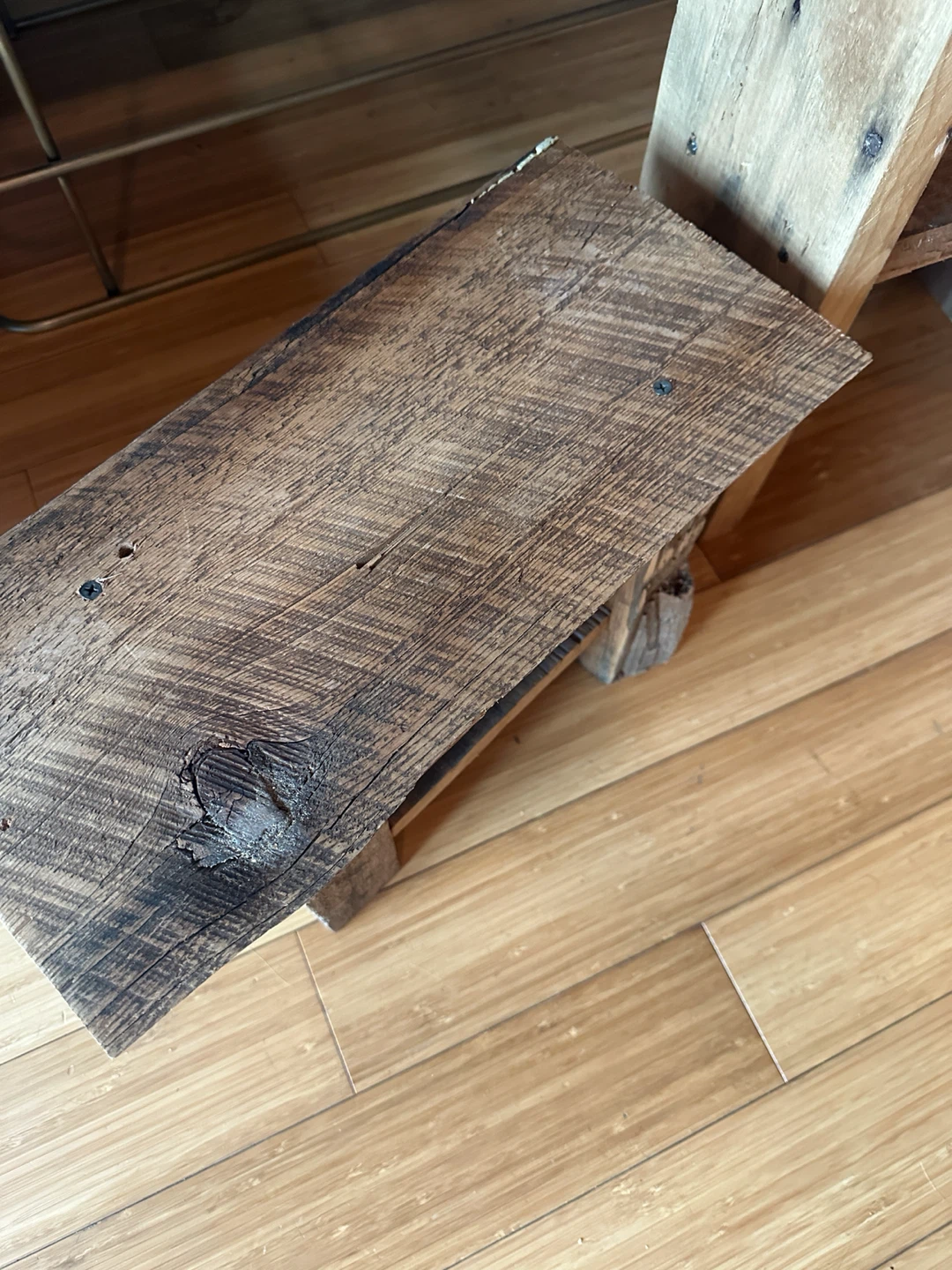 SMALL WABI SABI VINTAGE RECLAIMED WOOD SIDE COFFEE PLANT TABLES - photo 2