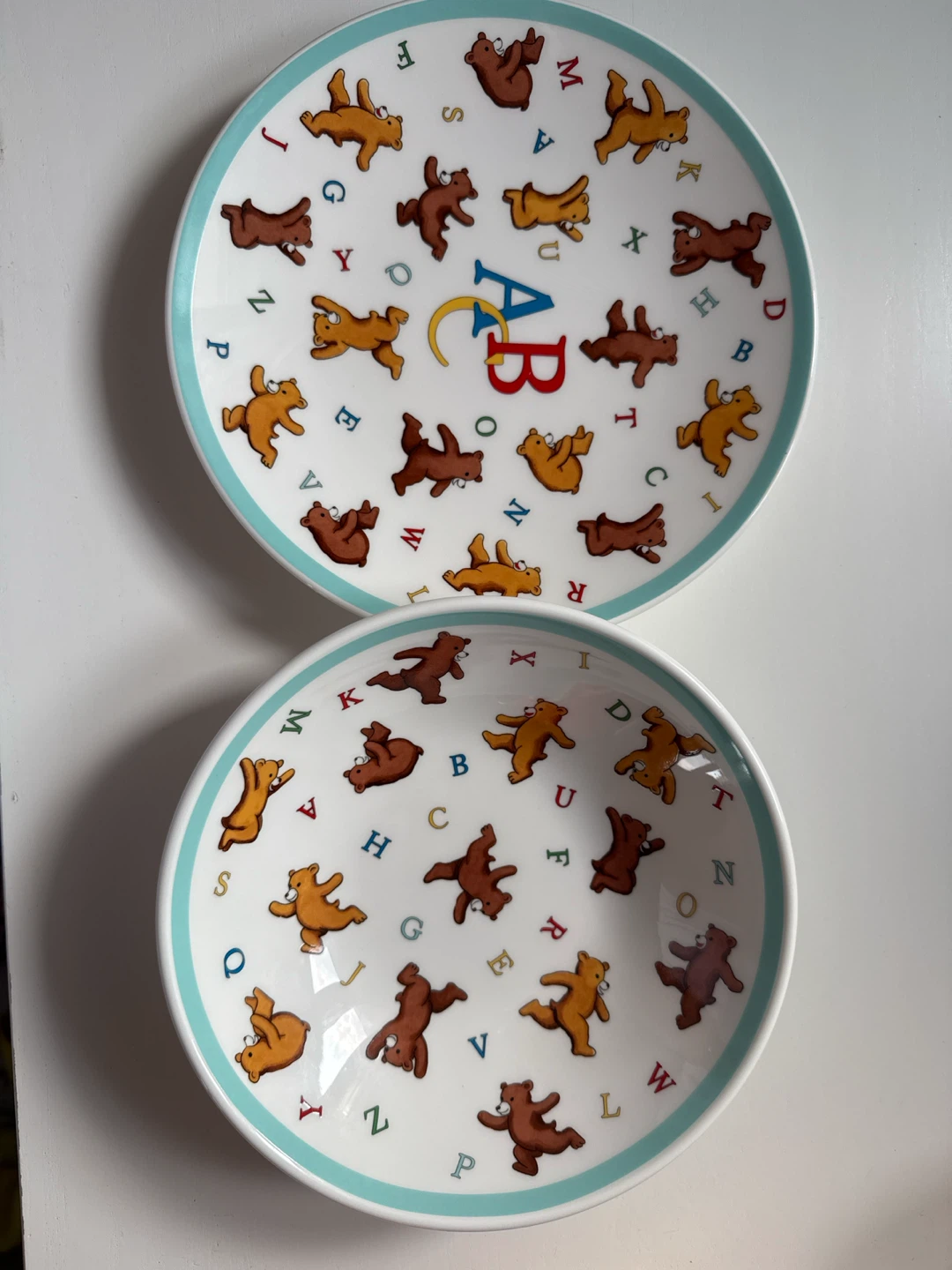 Real Tiffany & Co. Alphabet Bears Bowl and plate - photo 5