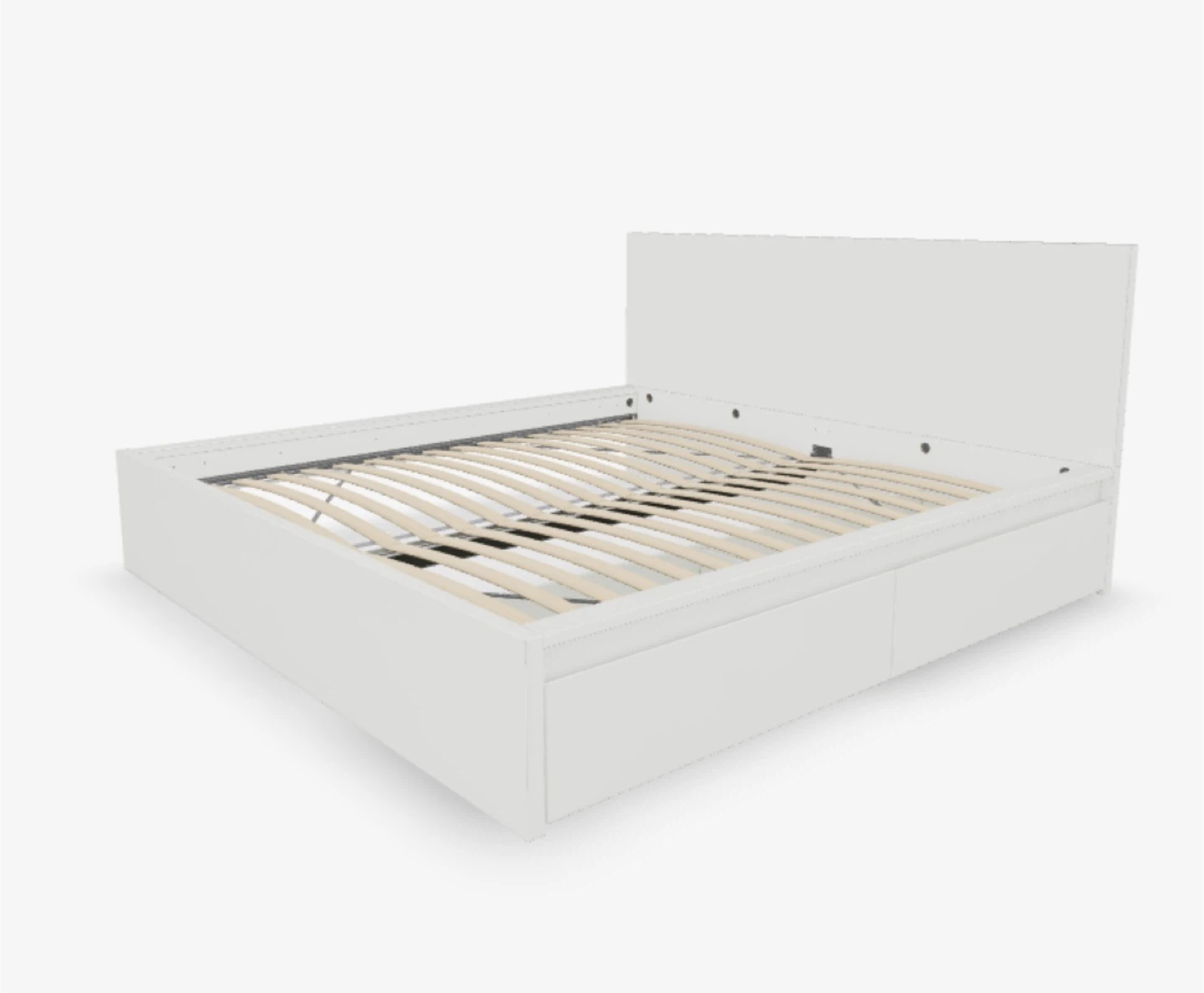 IKEA Malm King Size Bed Frame and 2 Drawers White - photo 2