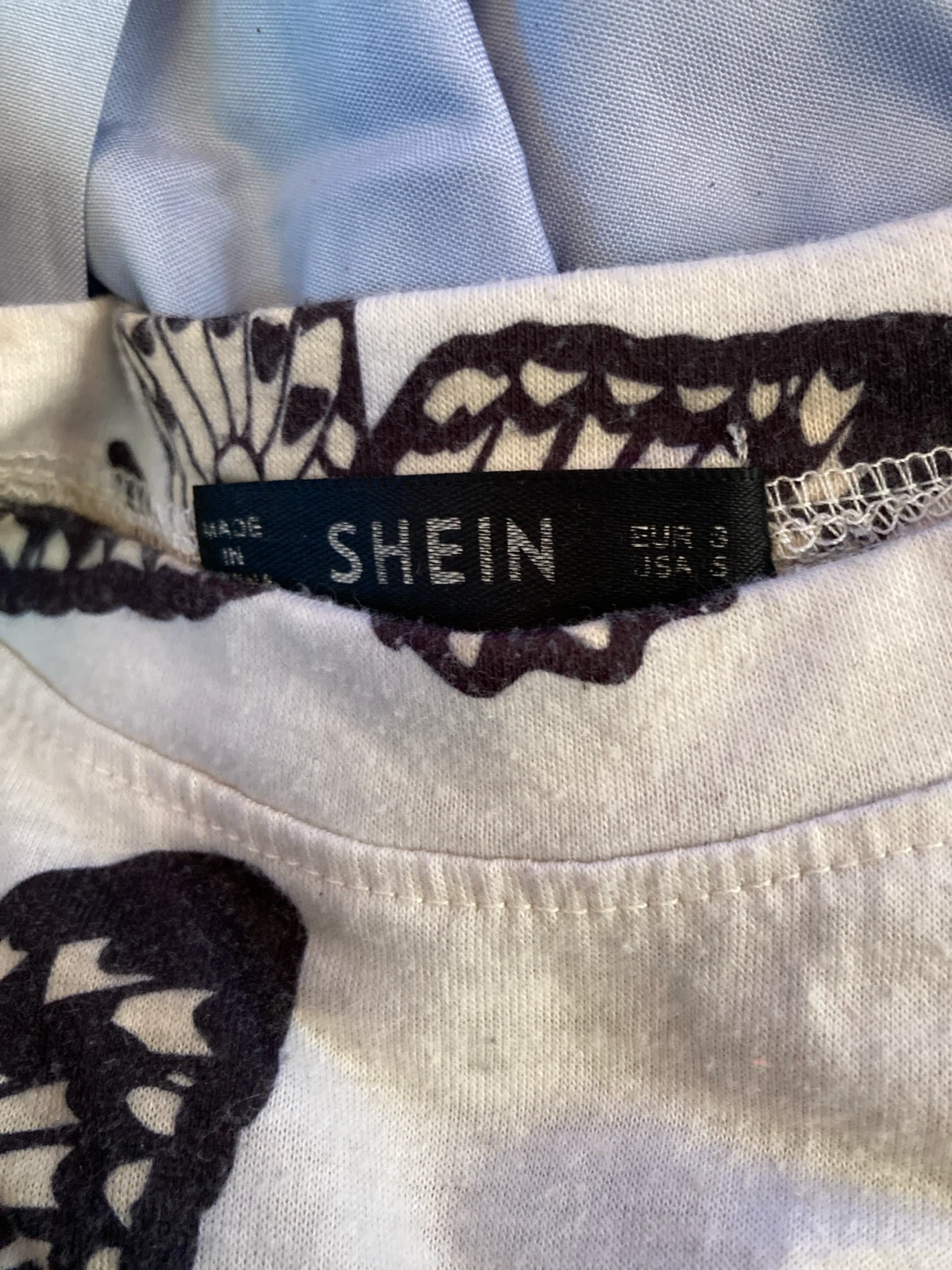 SHEIN White Butterfly Print T-Shirt