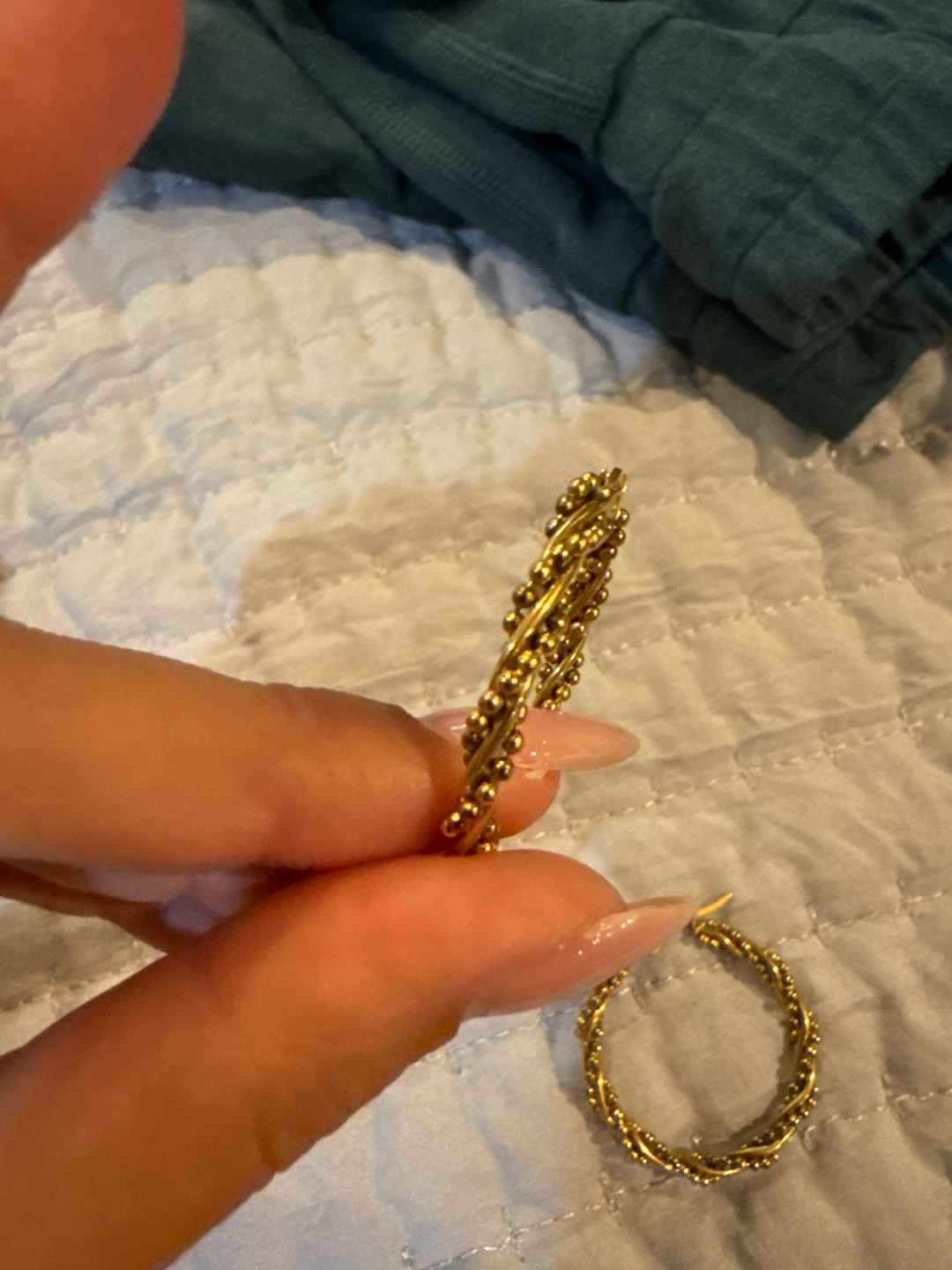 Gold Tone Twisted Hoop Earrings - photo 2