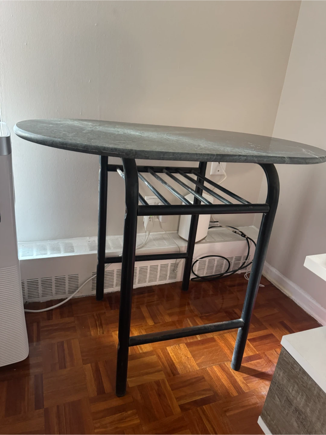 Oval Marble Top Bistro Table