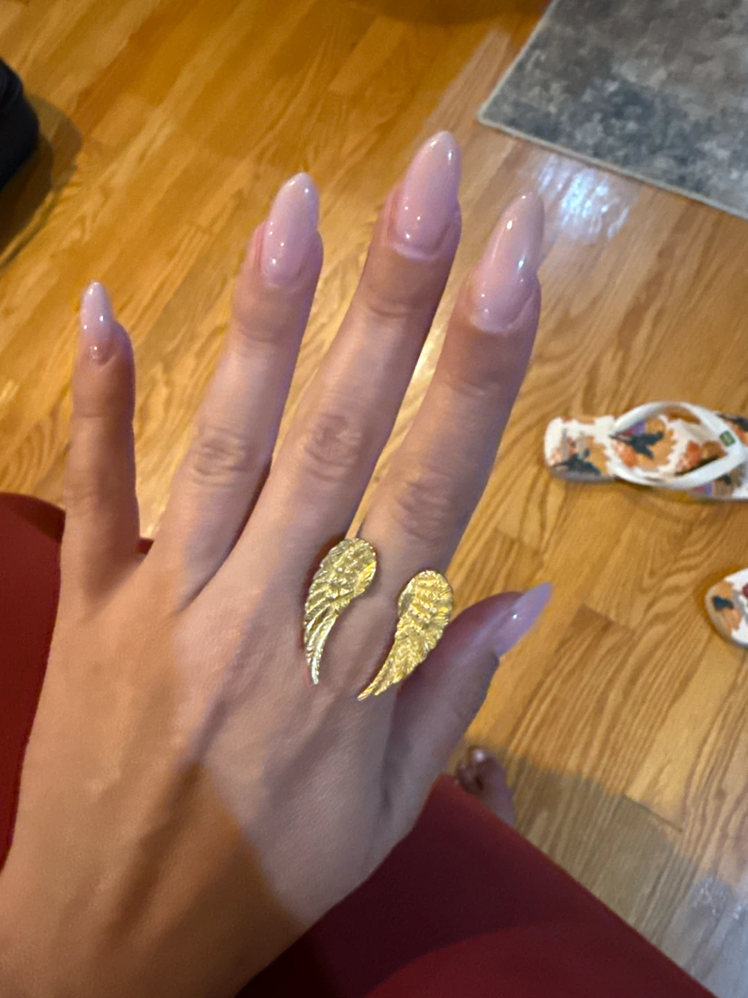 Gold Angel Wing Statement Ring
