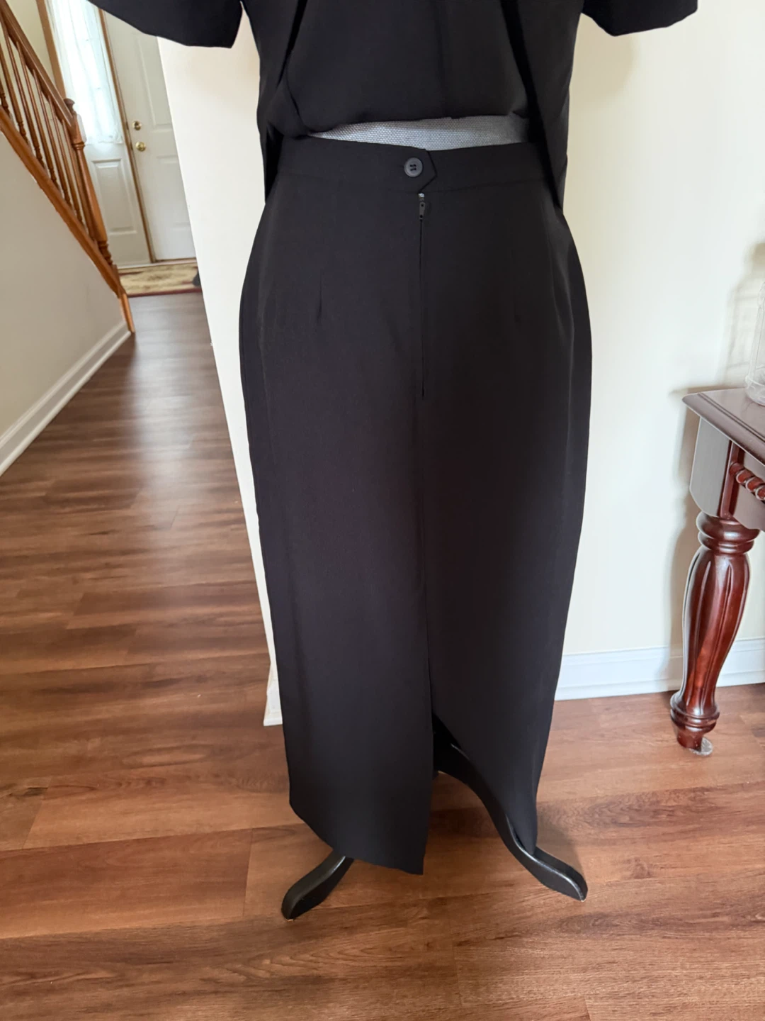 Black Skirt Suit with Zebra Print Collar - photo 4