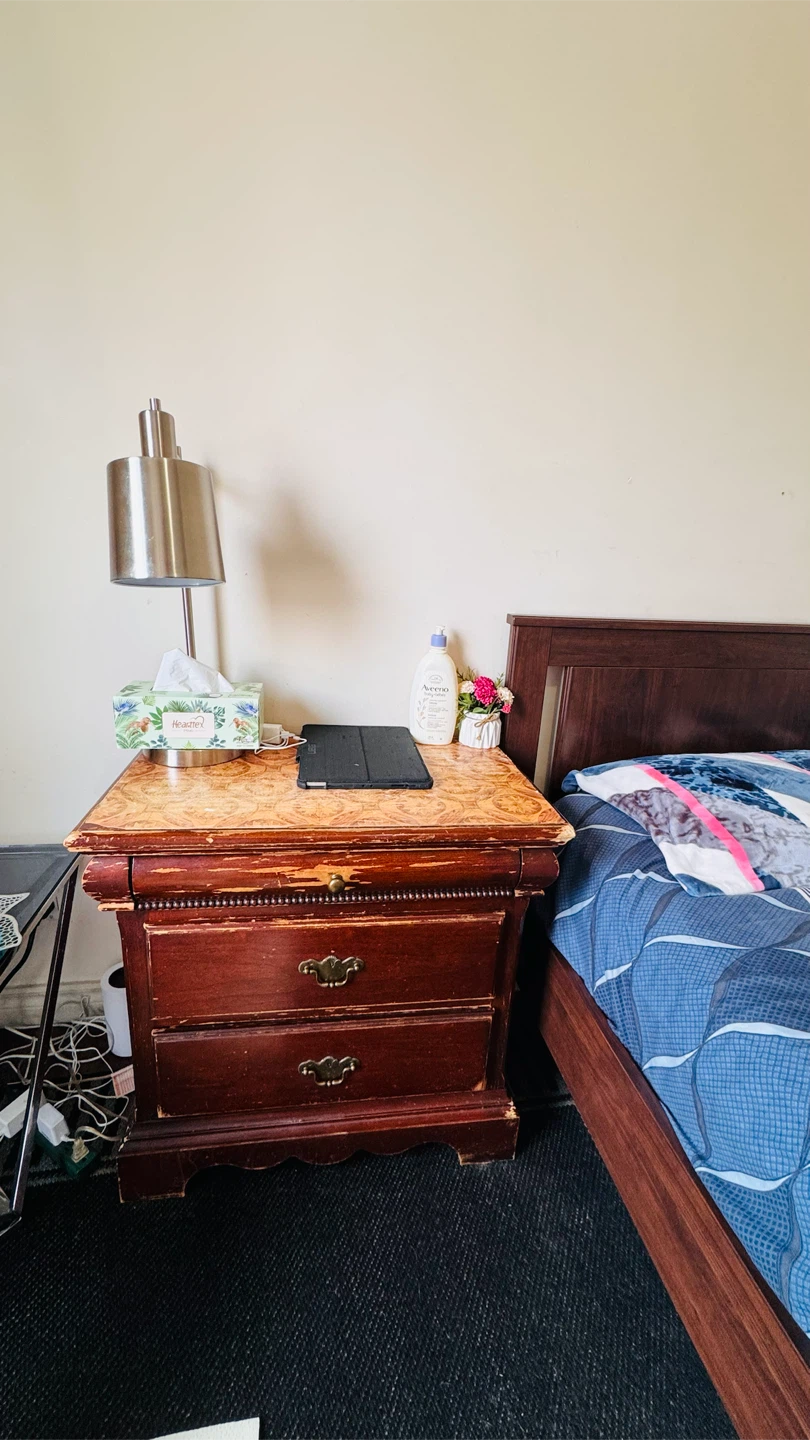 Wooden Nightstand with 2 Drawers