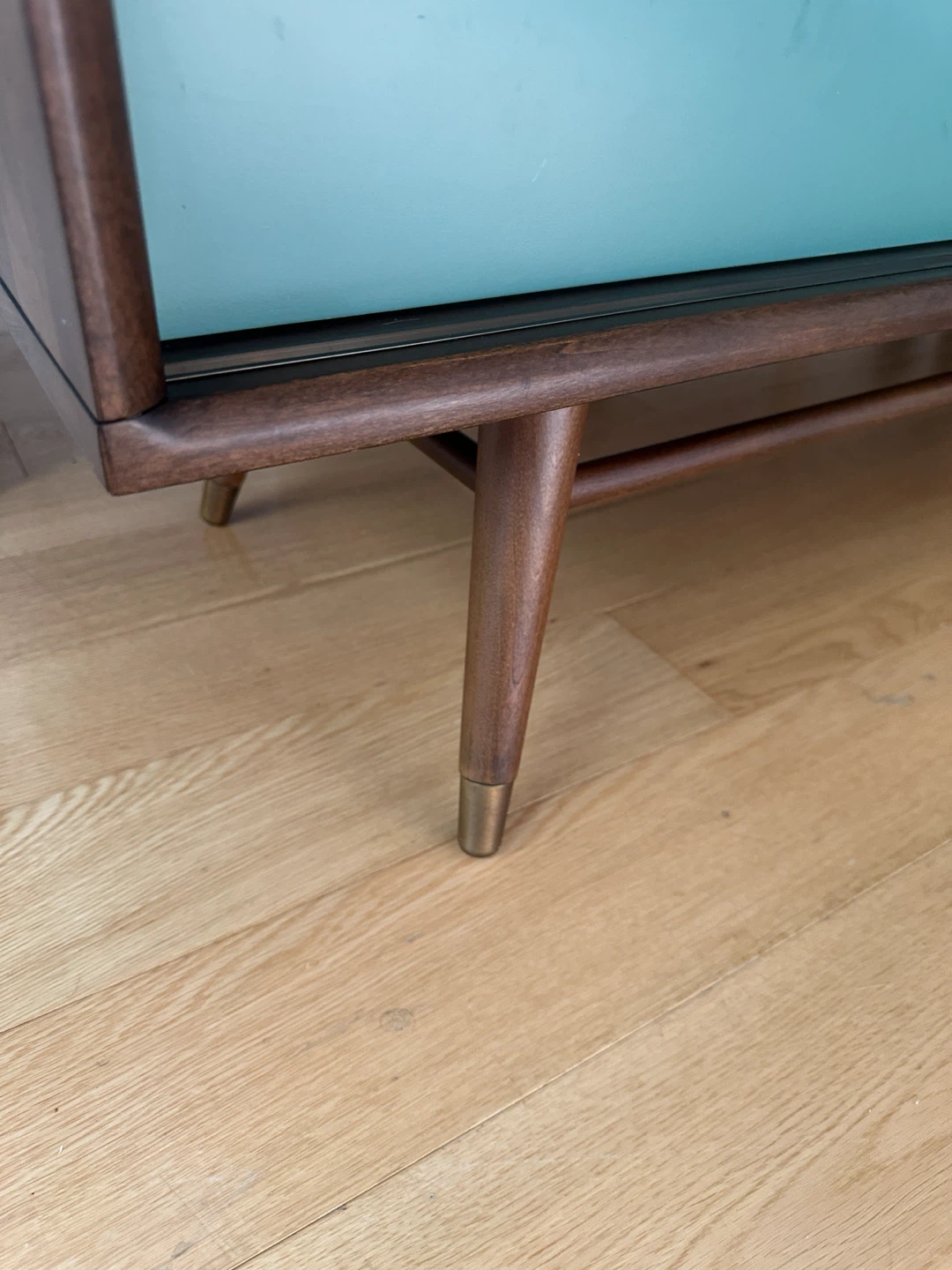 WALNUT WOOD MCM VINTAGE STYLE CREDENZA TV ENTERTAINMENT STAND - photo 5