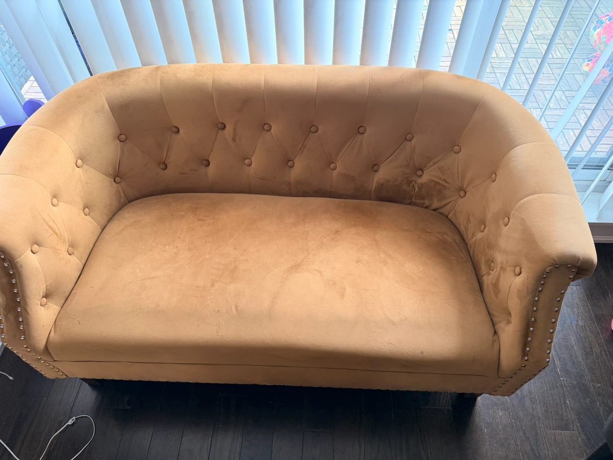 Structube Roy Loveseat - Brown Velvet - photo 2