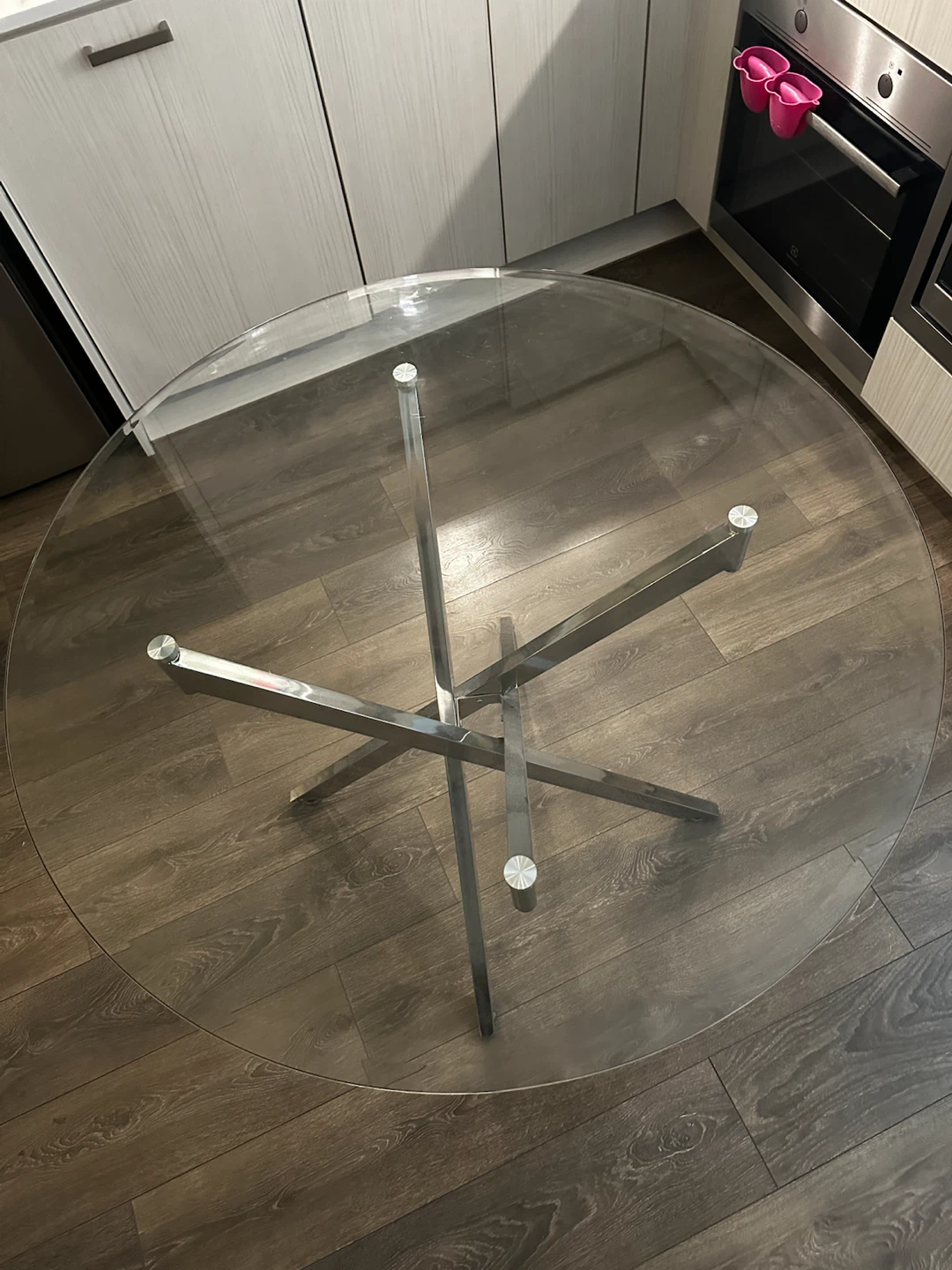 Glass Dining Table with Chrome Base - photo 2