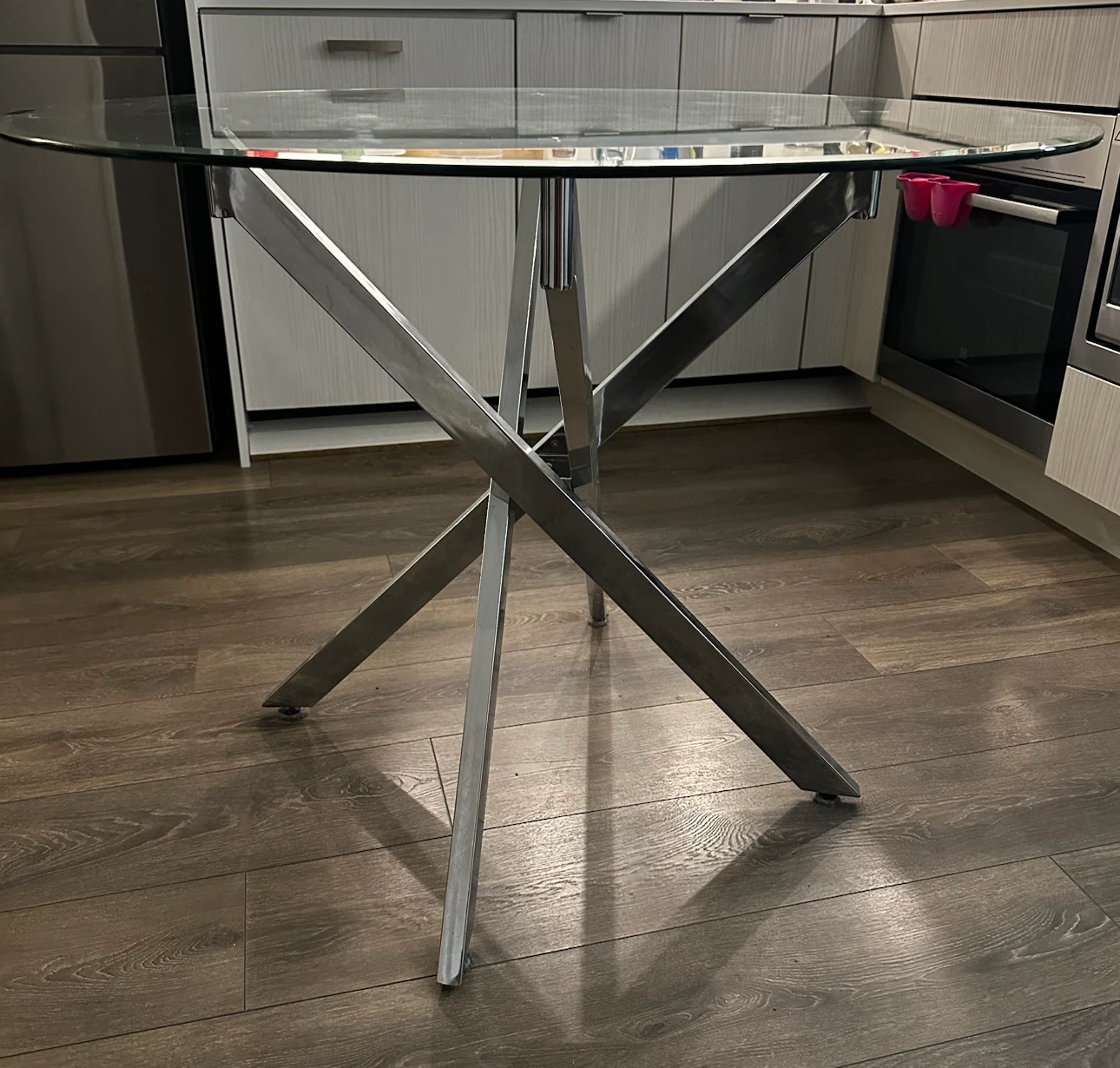 Glass Dining Table with Chrome Base - photo 3