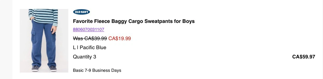 Old NavyFleece Cargo Sweatpants - L Boys