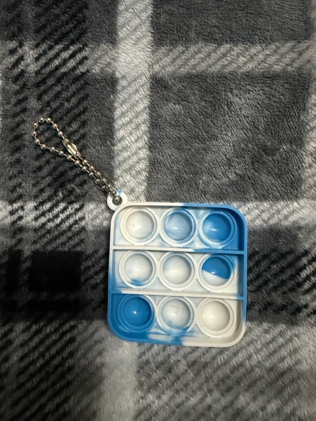 Blue and White Pop-It Keychain - photo 2