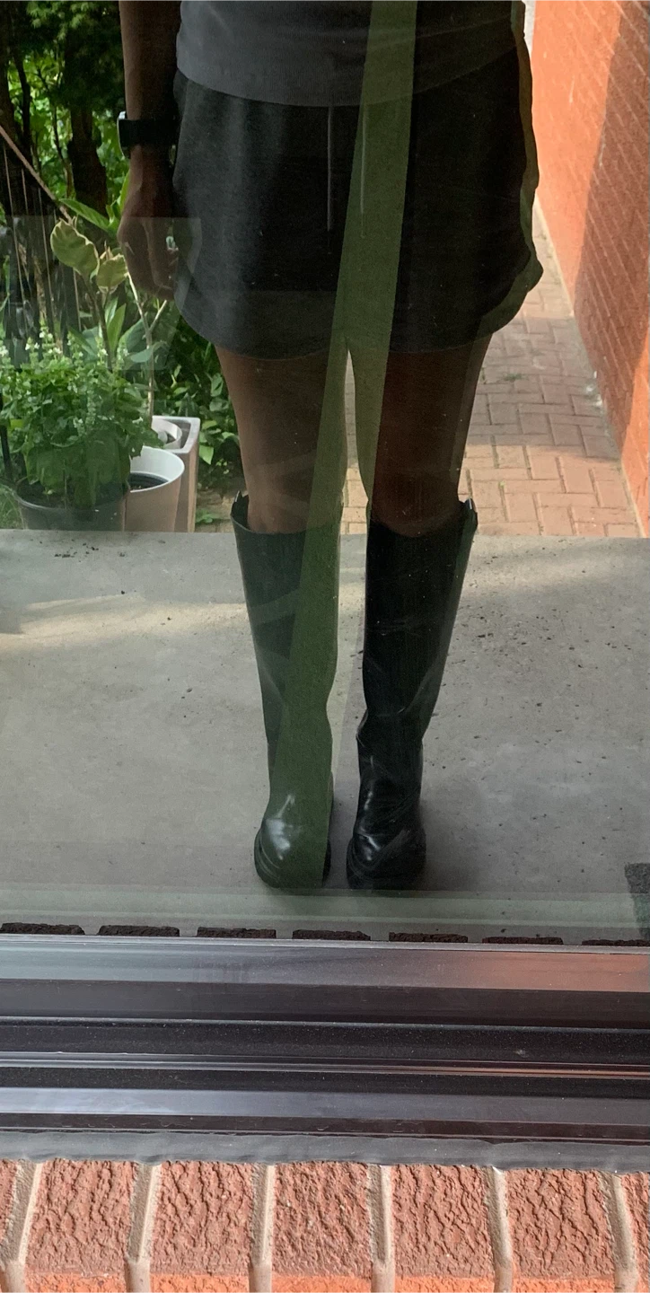 Black Tall Faux Leather Boots