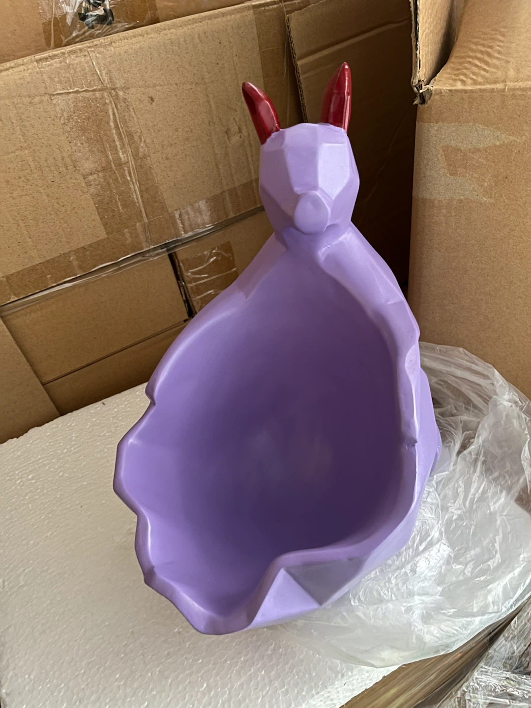 Purple Geometric Bunny Bowl