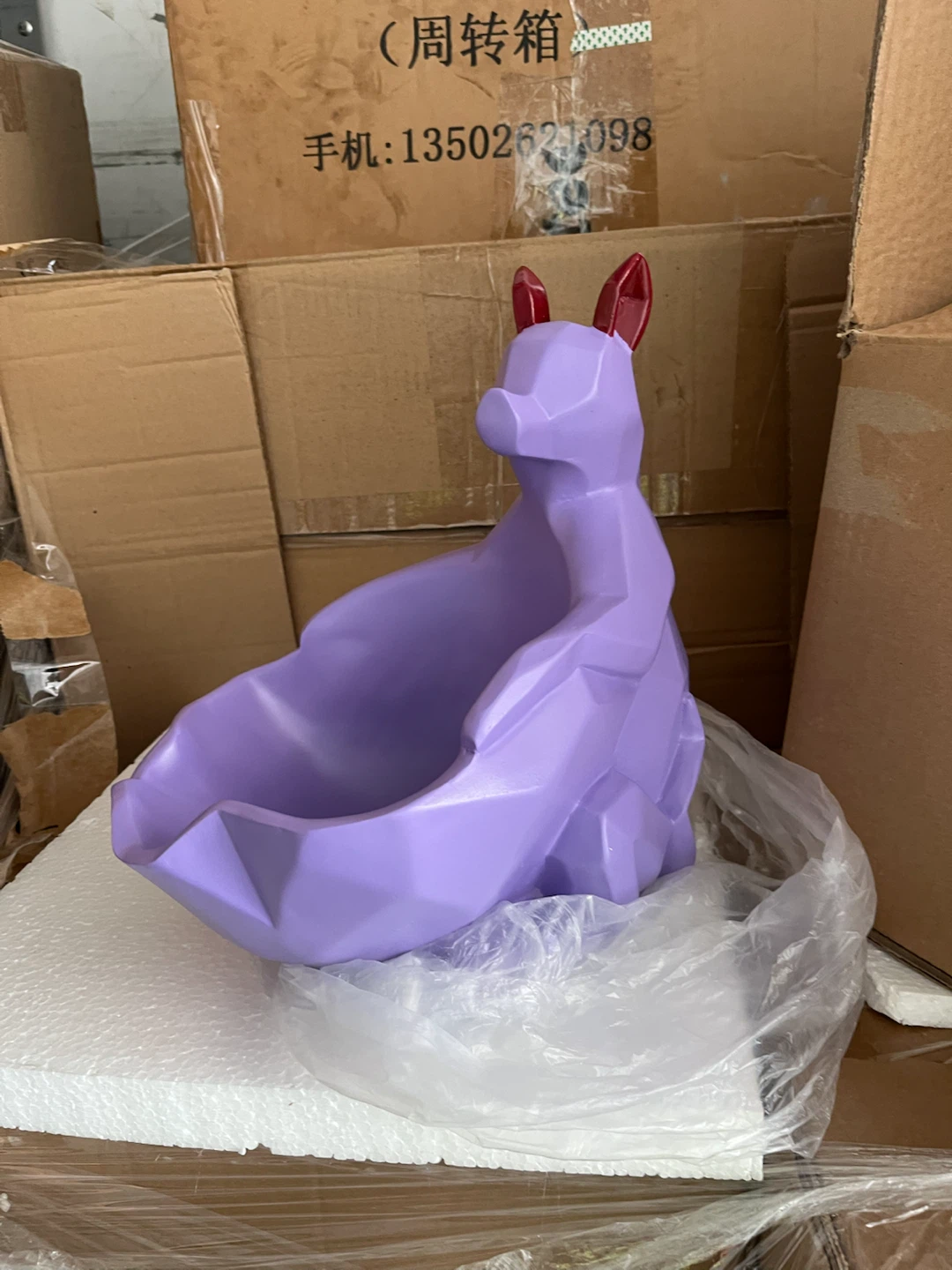 Purple Geometric Bunny Bowl - photo 3