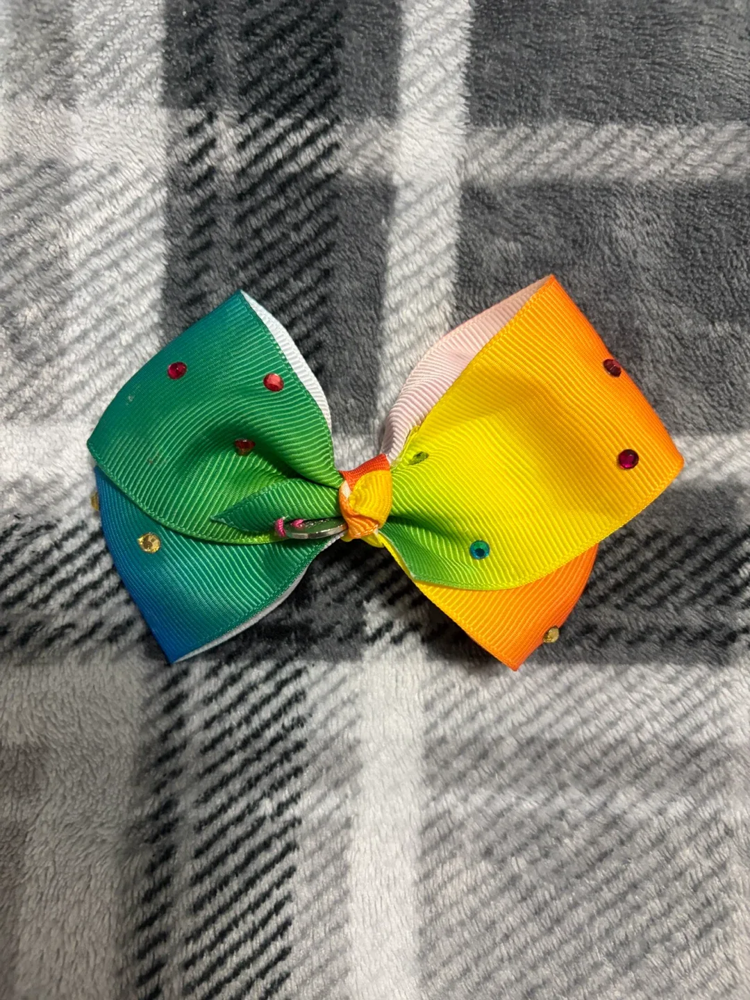 Rainbow Bow Hair Clip