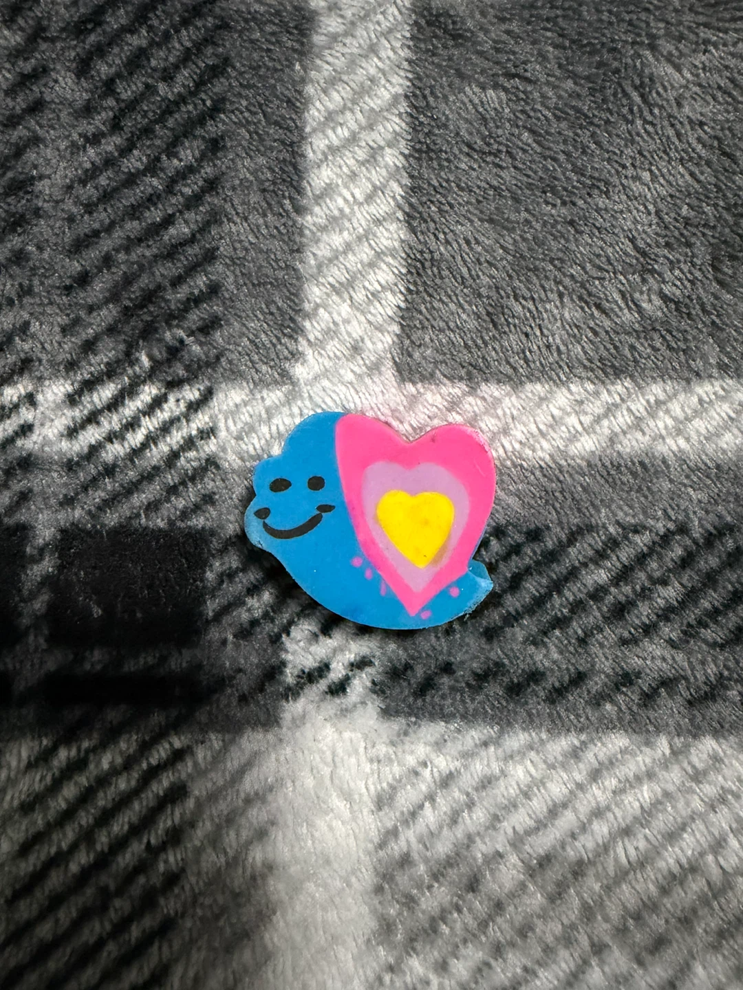Blue creature eraser with heart detail
