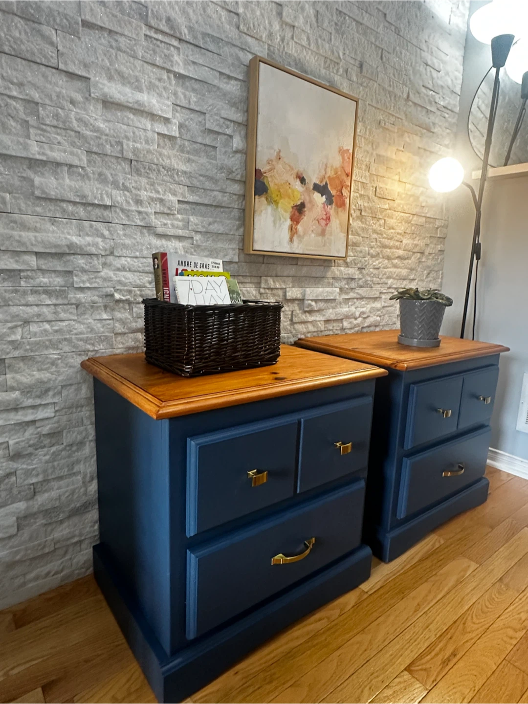 Nightstands with Wood Tops (Set of 2) - photo 2