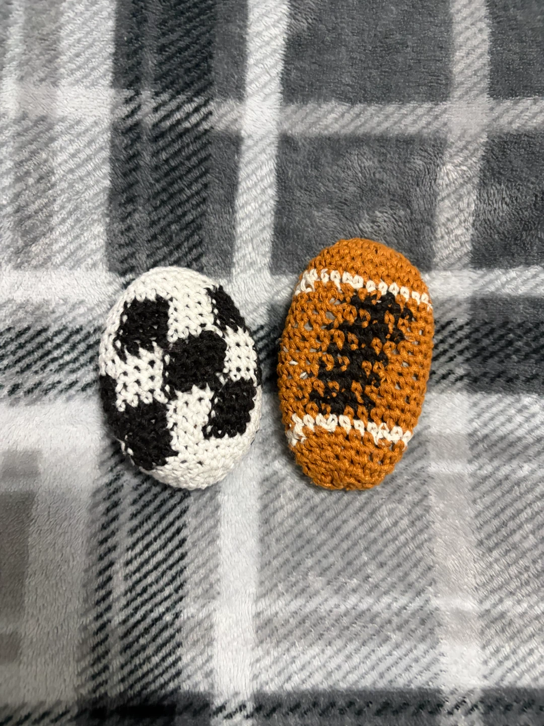 Crocheted Mini Soccer Ball and Football