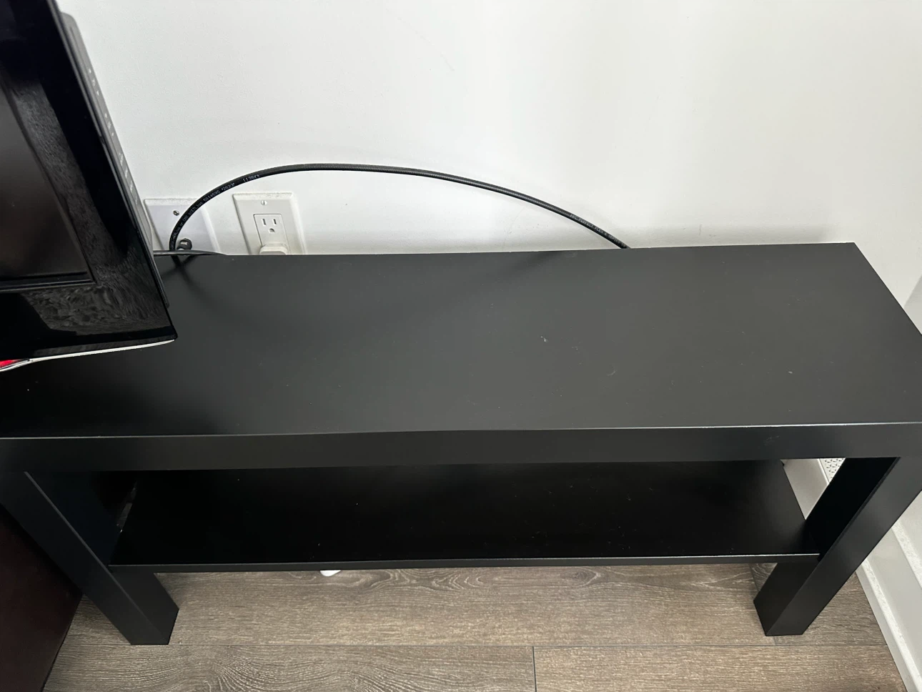 Black TV table with Shelf