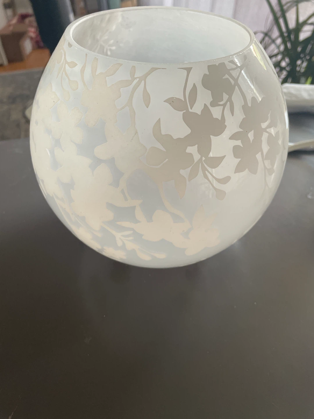 Ikea Frosted Glass Floral Lamp Shade with Bulb - photo 2