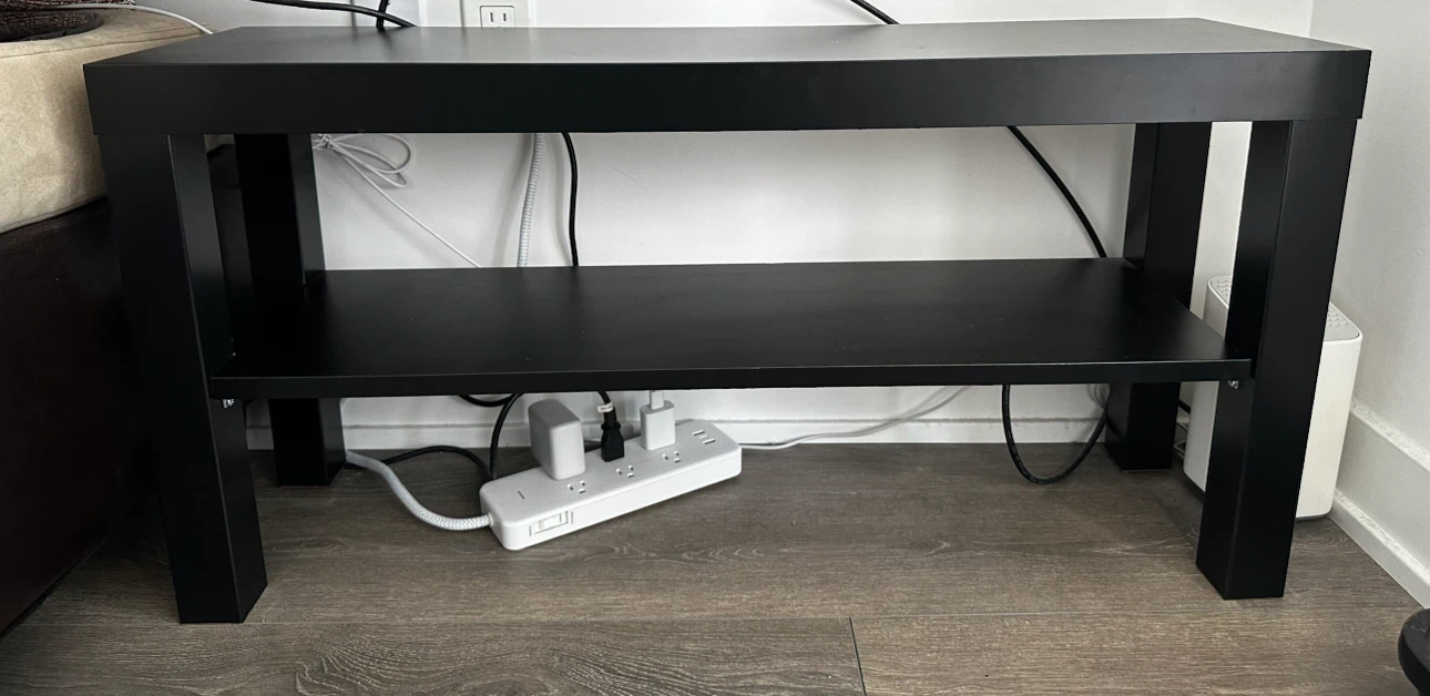 Black TV table with Shelf - photo 2