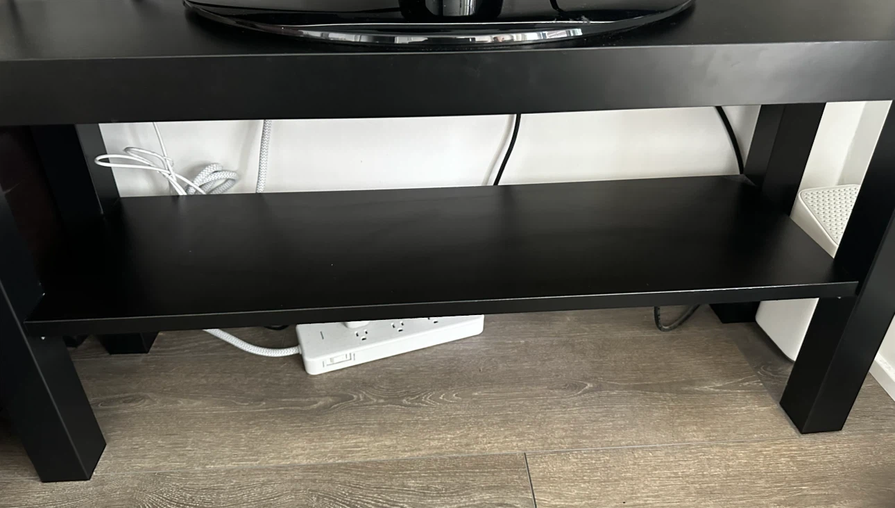 Black TV table with Shelf - photo 3