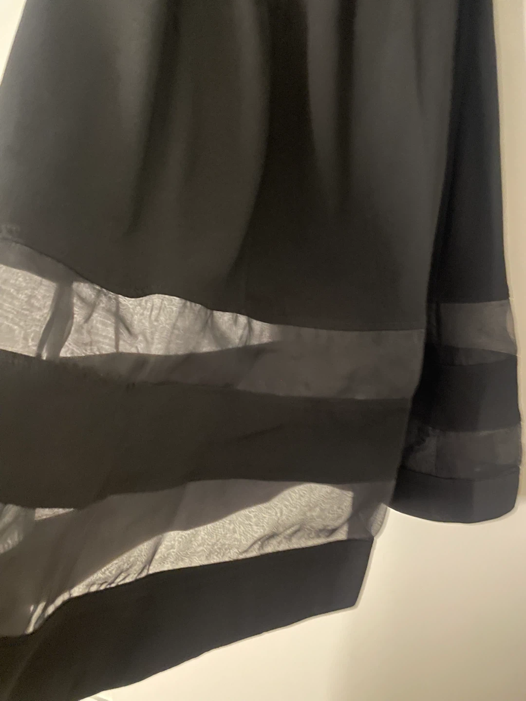 Black Fit and Flare Dress with Sheer Sleeves - photo 4